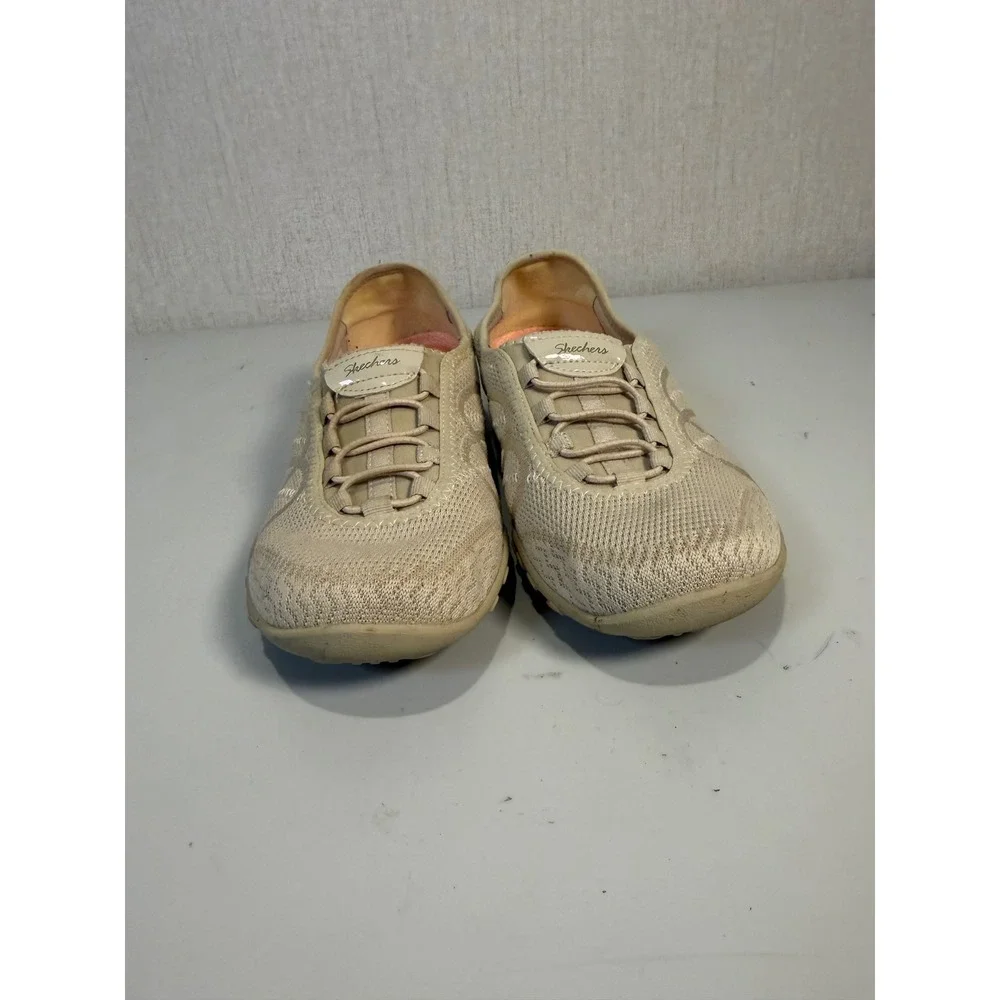 Skechers Relaxed Fit Air-Cooled Memory Foam Slip On Sneakers Beige 23045 NAT 7.5